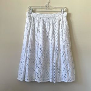 SW Cottagecore White Flower Eyelet Midi Skirt Size Medium
